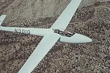 Henry Combs flying his Libelle over Southern California. Photo by his brother, Alec Combs