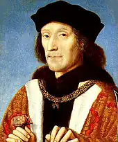 an oil portrait of the first tudor king of england