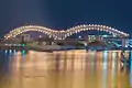 Hernando de Soto Bridge illuminated at night