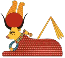 An illustration of Mehet-Weret based on a painting from the tomb of Irynefer at Deir el-Medina (TT290)