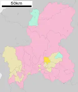 Location of Hichisō in Gifu Prefecture
