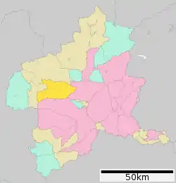 Location of Higashiagatsuma in Gunma Prefecture