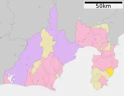 Location of Higashiizu in Shizuoka Prefecture