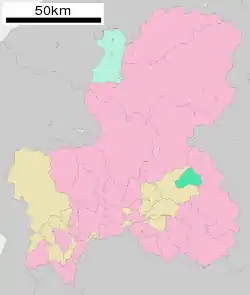 Location of Higashishirakawa in Gifu Prefecture