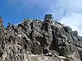 Sierra Buttes' fire lookout and metal stairs