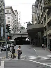 South portal of the Stockton Street Tunnel near lower Nob Hill (2010)