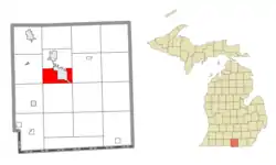 Location within Hillsdale County