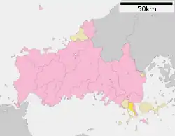 Location of Hirao in Yamaguchi Prefecture