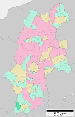 Location of Hiraya in Nagano Prefecture