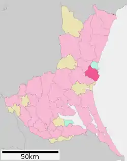 Location of Hitachinaka in Ibaraki Prefecture