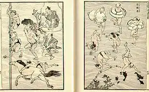 Image 6Image of bathers from the Hokusai manga. (from History of manga)