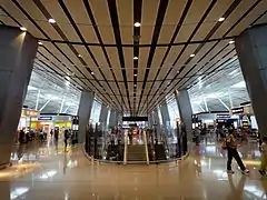 Interior view of T1 Satellite Concourse, Hong Kong International Airport.