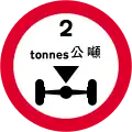 No vehicles over axle weight shown (including load)