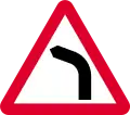 Bend to left ahead (right if symbol reversed)