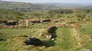 Hound Tor Longhouses general view