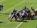 The Texans attempt a rush at the goal line.