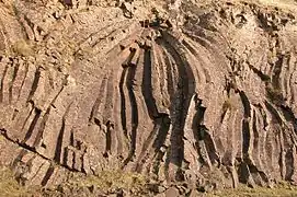 Basalt formations, "The old women", north of Hov in Hovsegg