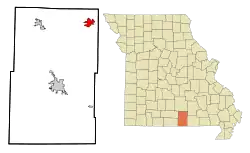Location of Mountain View, Missouri