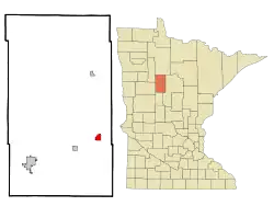 Location of Akeley, Minnesota