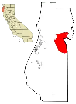 Location in Humboldt County and the state of California