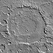 Shaded relief topographic map of Huygens crater