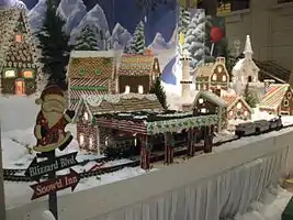 Gingerbread village with model trains