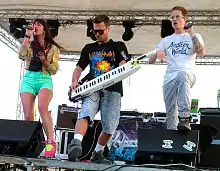 Valentine, Moronie, and Fontaine performing at the Never Say Never Festival in 2011