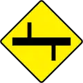 W 017LStaggered Crossroads Ahead - Left