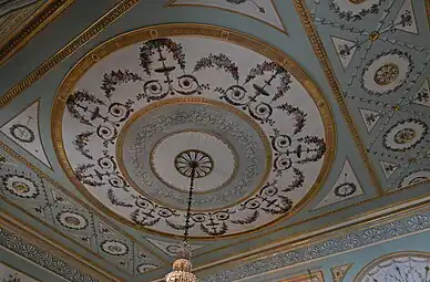 Louis XVI style - Ceiling in the State Dining Room, Inveraray Castle, Scotland, the UK, by Girard and Guinand, 1784