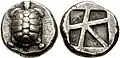 Aegina coin type, incuse skew pattern, c. 456/45–431 BC