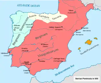 Iberian Peninsula around 500 AD