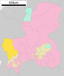 Location of Ibigawa in Gifu Prefecture