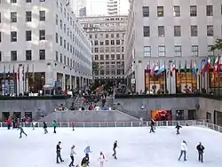 Ice rink in lower plaza