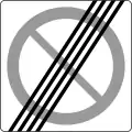 End of zone with parking restrictions