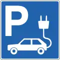 Parking zone with charging station for electric cars