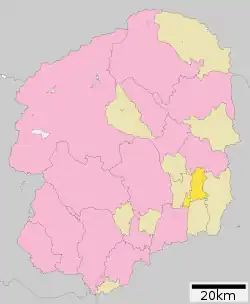 Location of Ichikai in Tochigi Prefecture