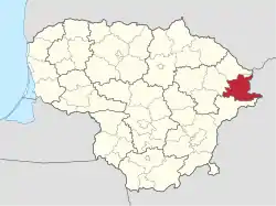 Location of Ignalina district municipality within Lithuania