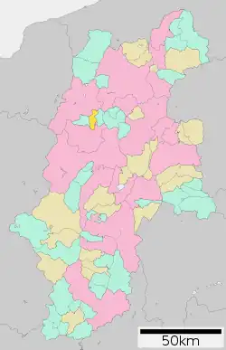 Location of Ikeda in Nagano Prefecture