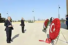 Recep Tayyip Erdoğan and Ilham Aliyev at the memorial