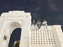 Illegitimately people climbing wall at Kaj Schmidt Memorial