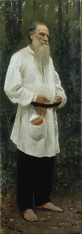 Tolstoy barefoot, State Russian Museum, St. Petersburg (1901)
