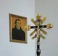 Lutheran crucifix with the portrait of Luther at Saint George's church in Immeldorf, Lichtenau