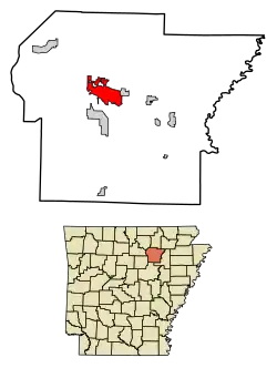 Location of Batesville in Independence County, Arkansas.