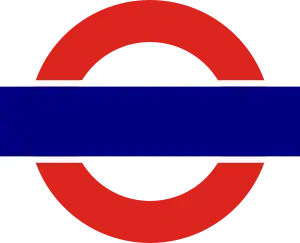 White-and-blue train at a station