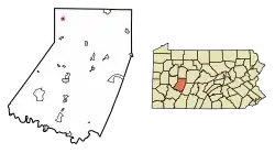Location of Smicksburg in Indiana County, Pennsylvania.