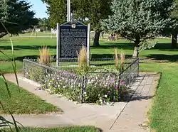 Indianola town park: grave of Pawnee victim of Massacre Canyon event