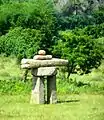 Inukshuk marking Canada's building site at Auroville, Tamil Nadu, India
