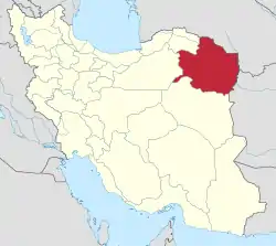 Location of Razavi Khorasan province in Iran