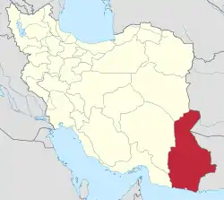 Location of Sistan and Baluchestan province in Iran