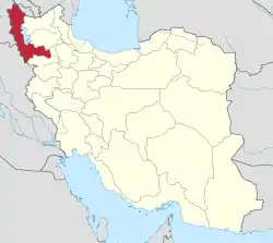 Location of West Azerbaijan province in Iran